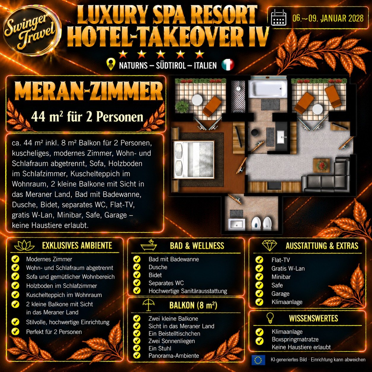 Meran-Zimmer -- Zimmeransicht