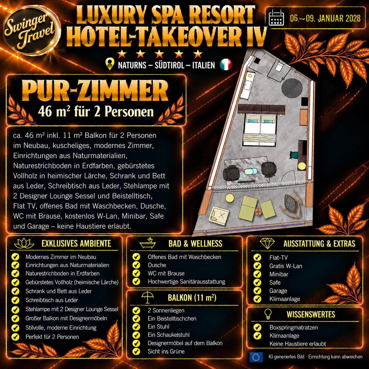 Pur-Zimmer (Ost) -- Zimmeransicht