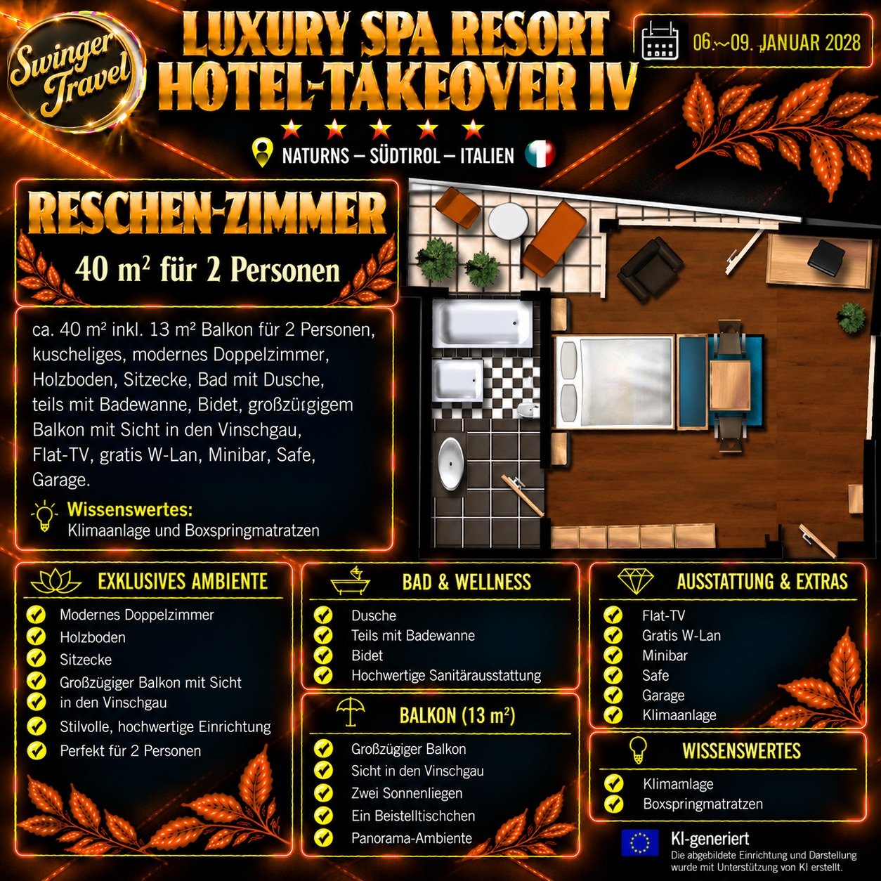 Reschen-Zimmer -- Zimmeransicht